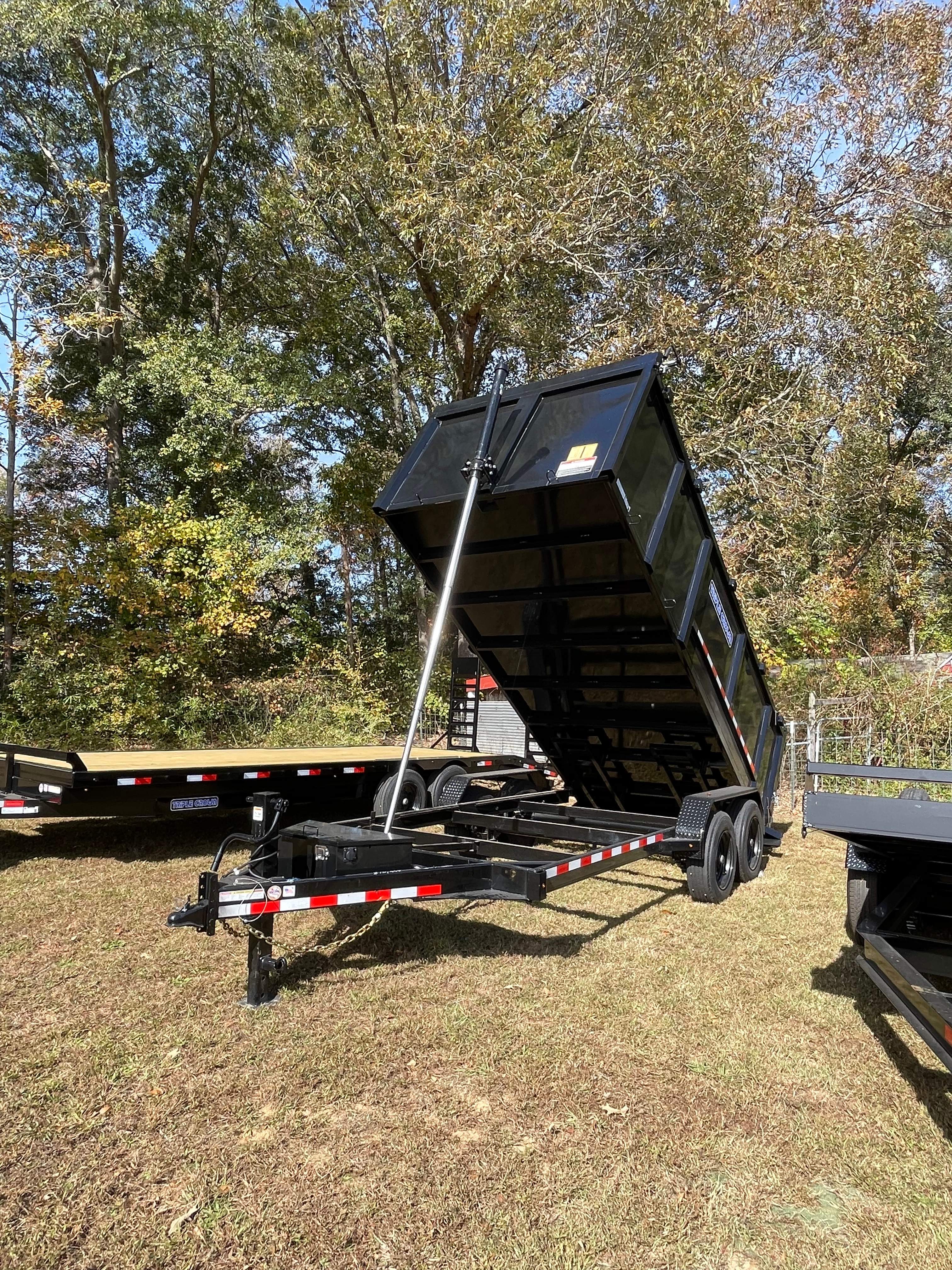 Dump Trailer Rental Gastonia NC - Telescopic 7x16x4 dump trailer with 16k capacity for landscaping and construction